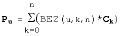 Bezier curve equation