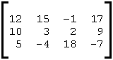 A 3x4 matrix