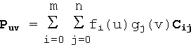 Spline patch equation